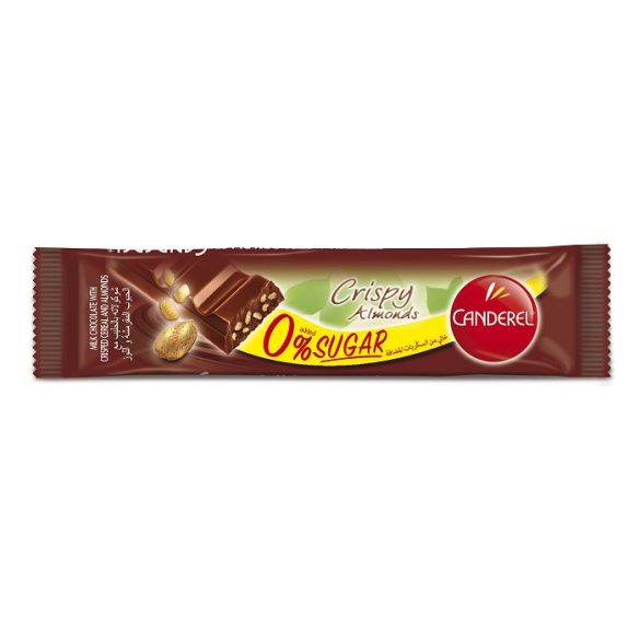 Canderel 27G Crispy Tejcsokoládé Szelet Mandulával 0% Sugar