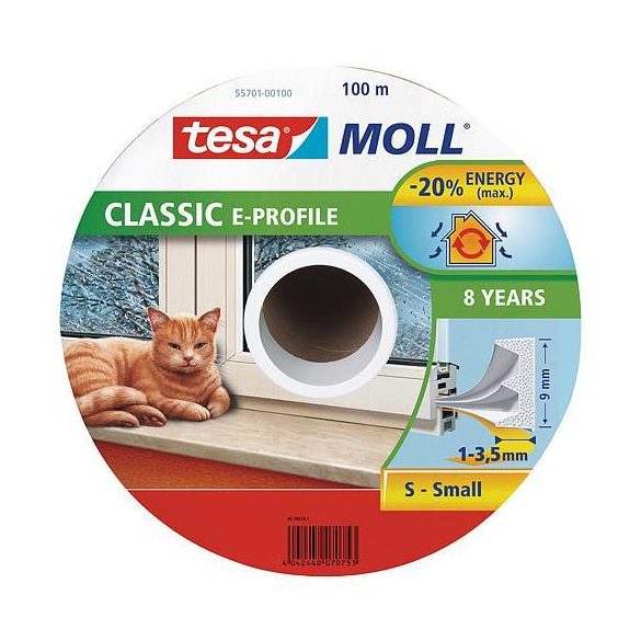 Tömítés tesamoll® profil E, 9 mm, fehér, 100 m