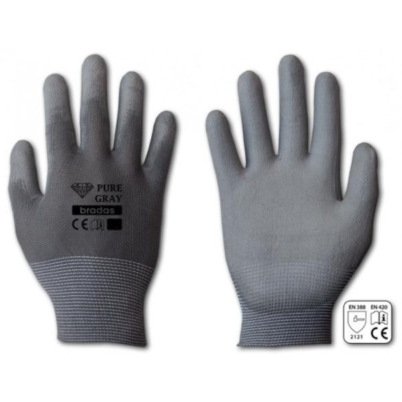 RWPGY8 Kesztyű PURE GRAY polyuretán 8"