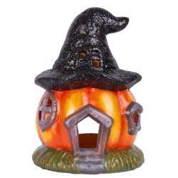   Halloween dekoráció MagicHome Nature, Sütőtök házikó, terrakotta, 13x13x18,50 cm