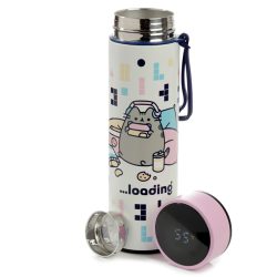   Thermo Kulacs, Digitális Hőmérővel 450ml - Gamer Pusheen Macska