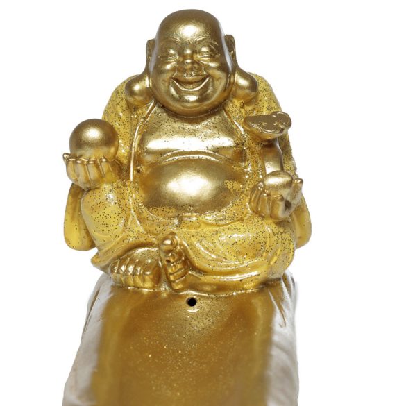 Füstölő Égető - Szerencsehozó Buddha - Arany Glitteres Kínai Nevető Buddha