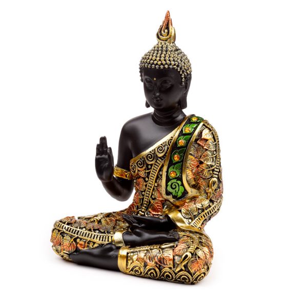 Thai Buddha - Fekete & Narancssárga Arany - Meditáció