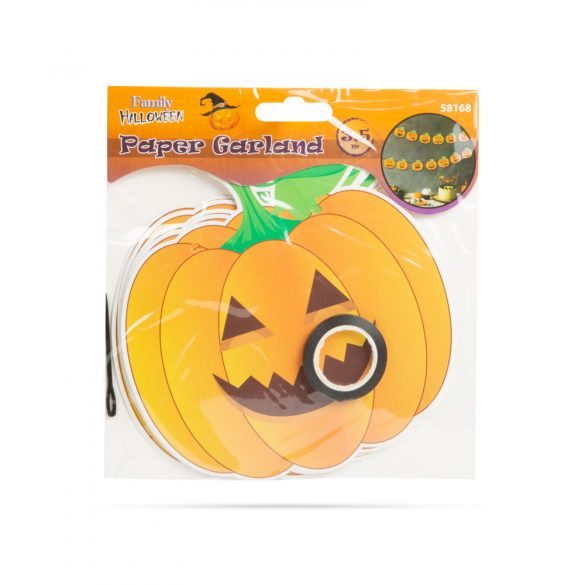 Halloween-i papír girland - tök - 3,5 m - 8 db tök