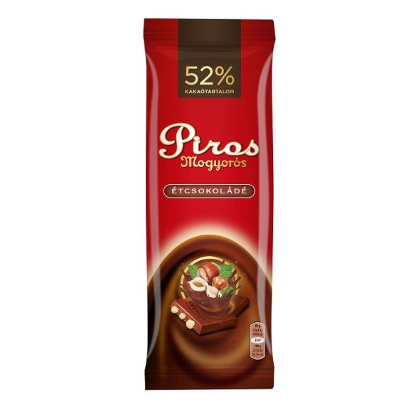 Piros Mogyorós 80G Étcsokoládé